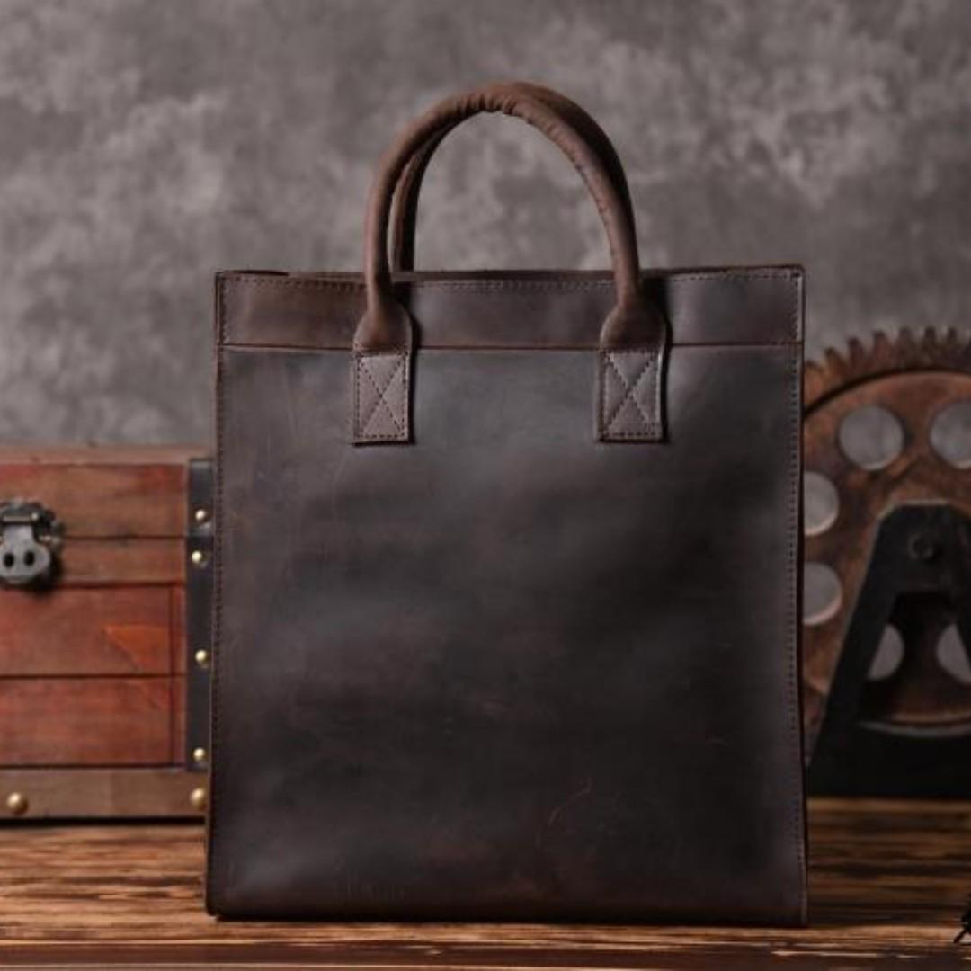 Mens leather document bag store