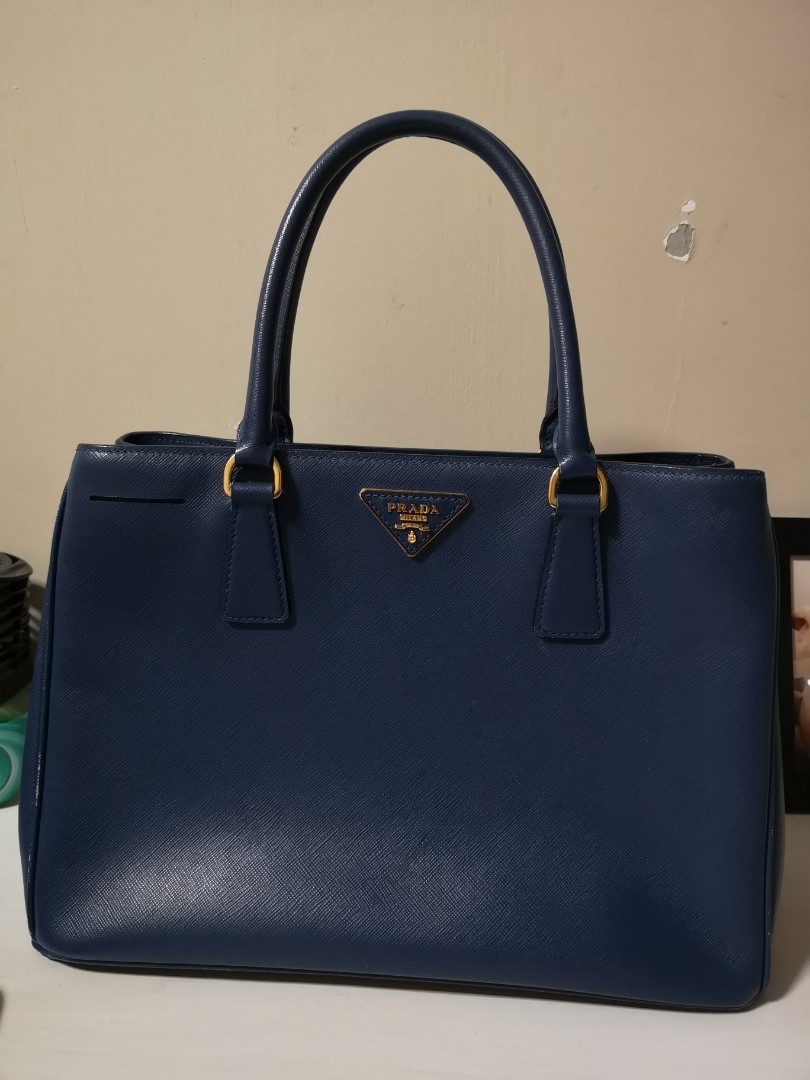 prada saffiano bag blue