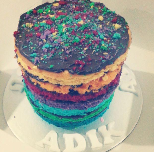 Rainbow Cake Simple Design Craft Others On Carousell