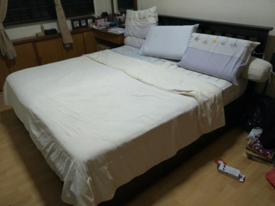 Used King Size Bed, Furniture & Home Living, Furniture, Bed Frames & Mattresses on Carousell