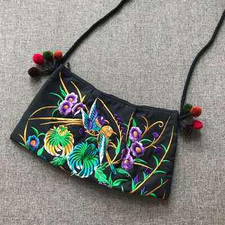 Thai Embroidered Sling Bag - Paradise