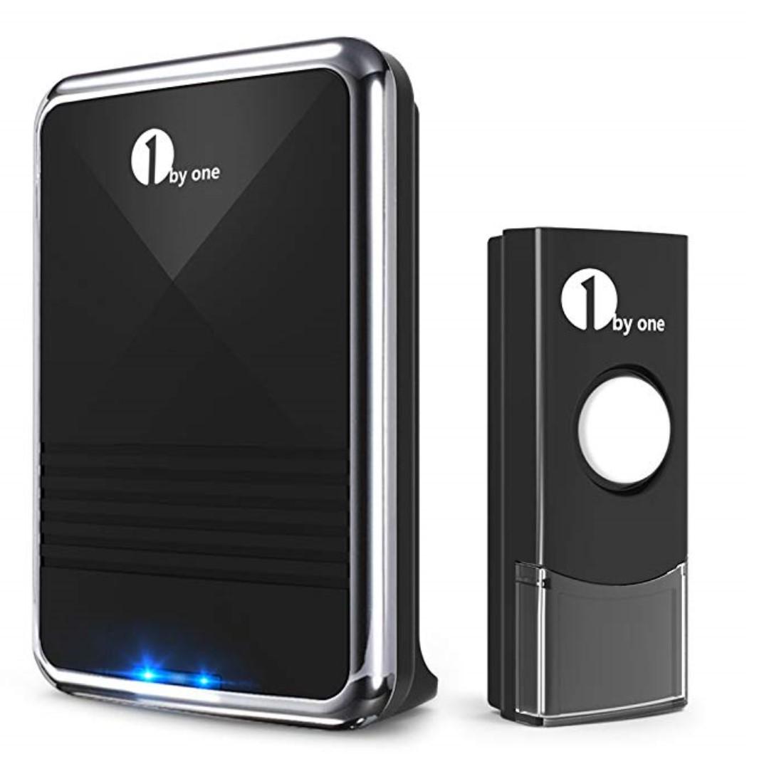 1byone Easy Chime Wireless Doorbell Kit, 1 Receiver & 1 Push Button