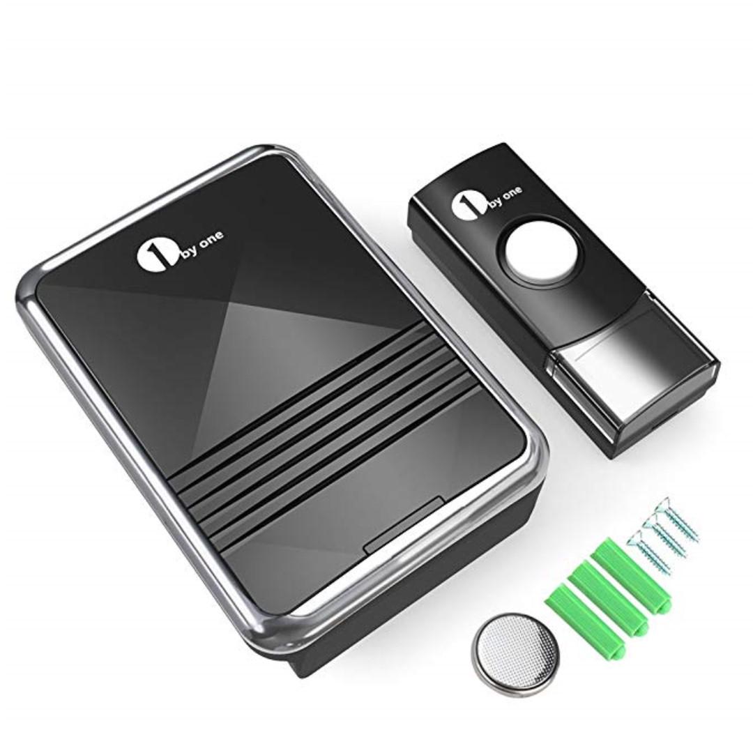 1byone Easy Chime Wireless Doorbell Kit, 1 Receiver & 1 Push Button