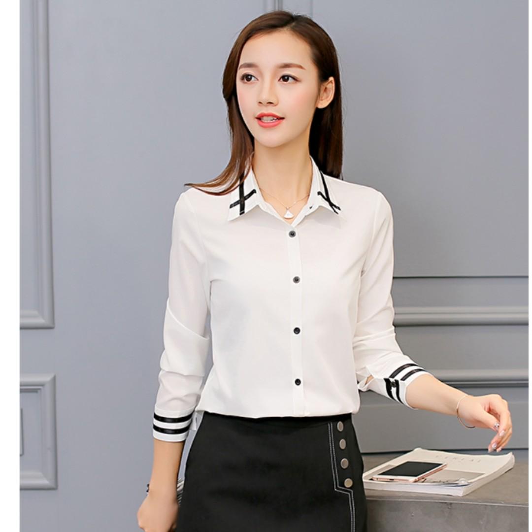 white collar shirt womens outfit