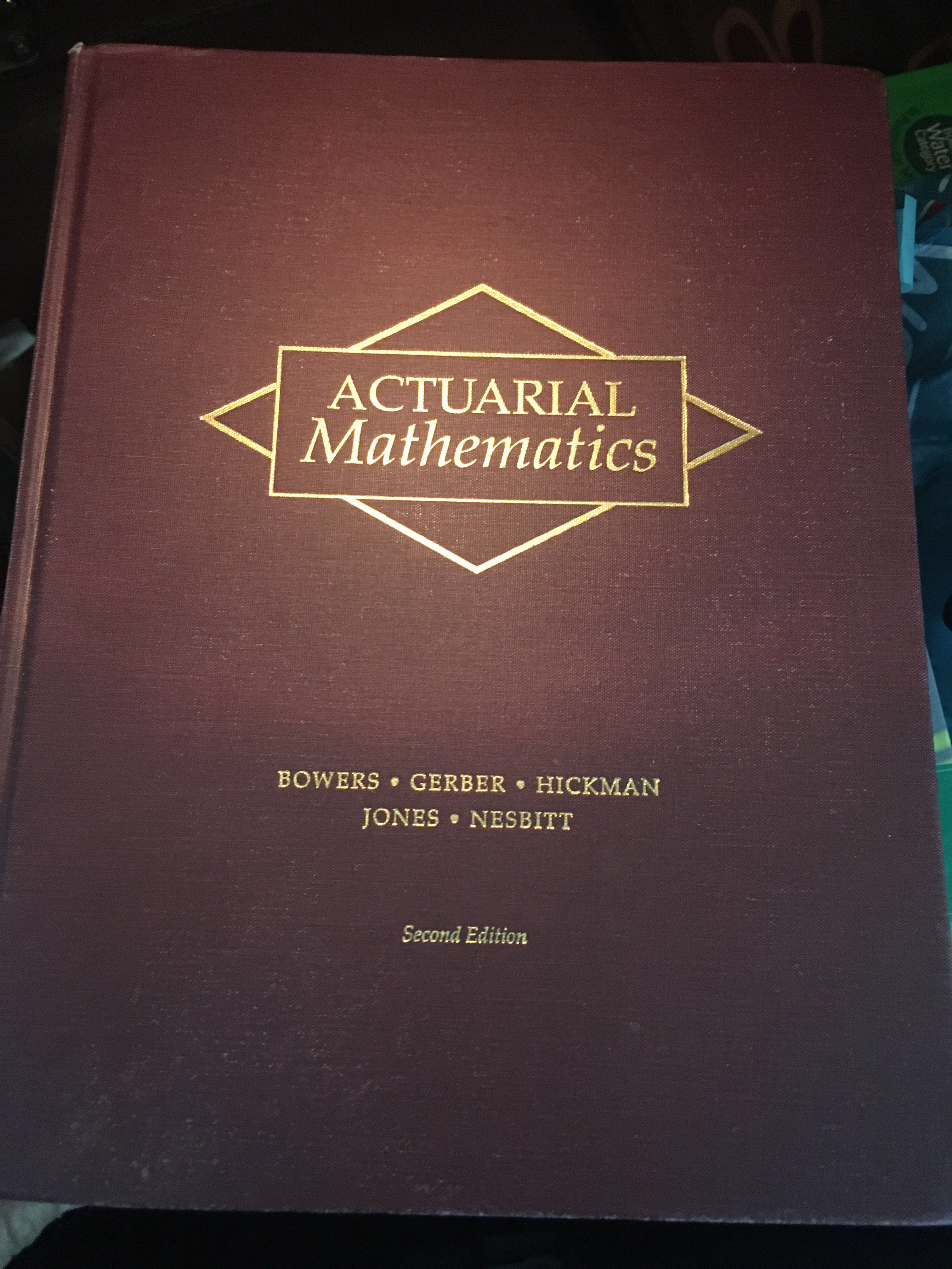 Actuarial mathematics bowers homework image