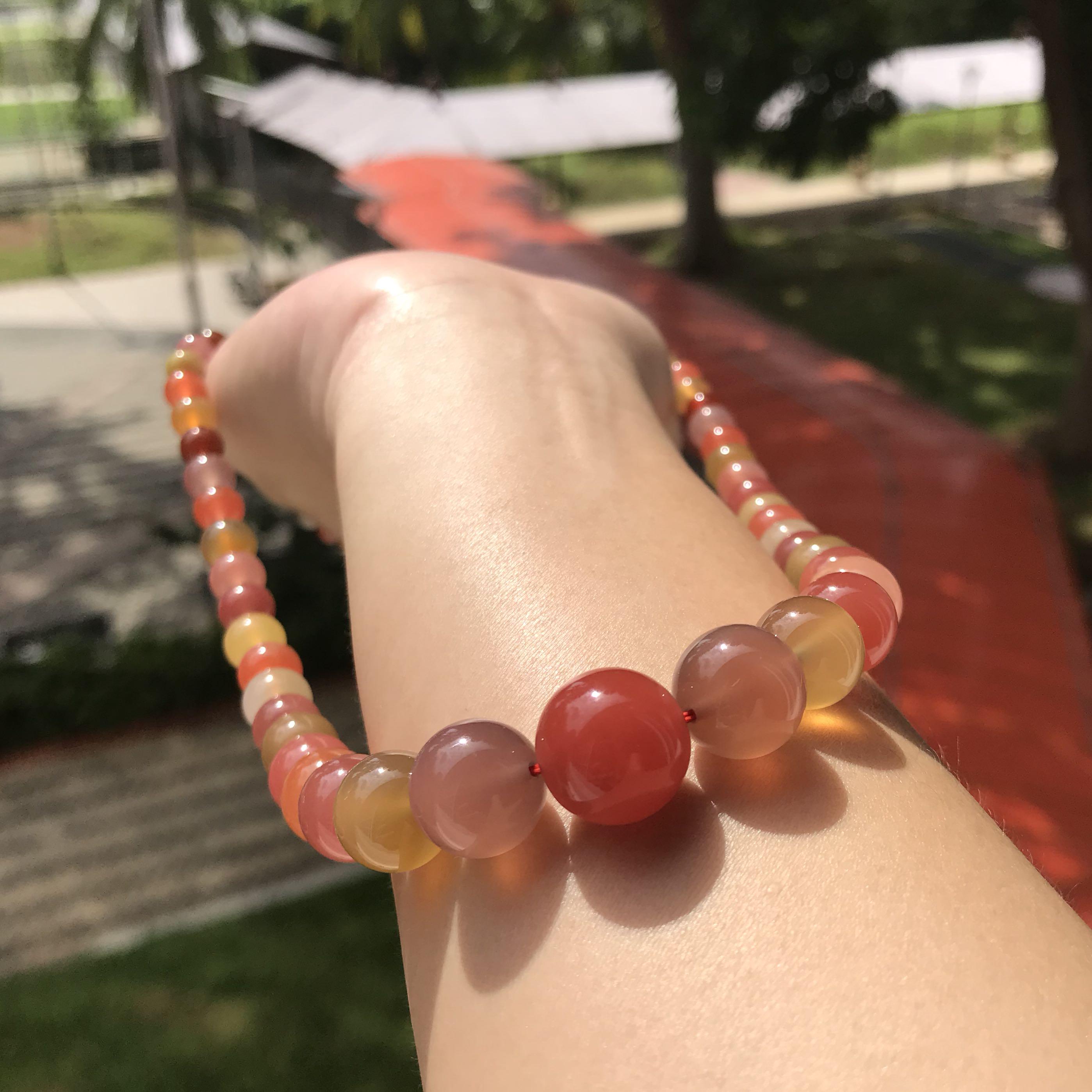 agate 100% natural certified necklace 100% 天然极品盐源玛瑙项链