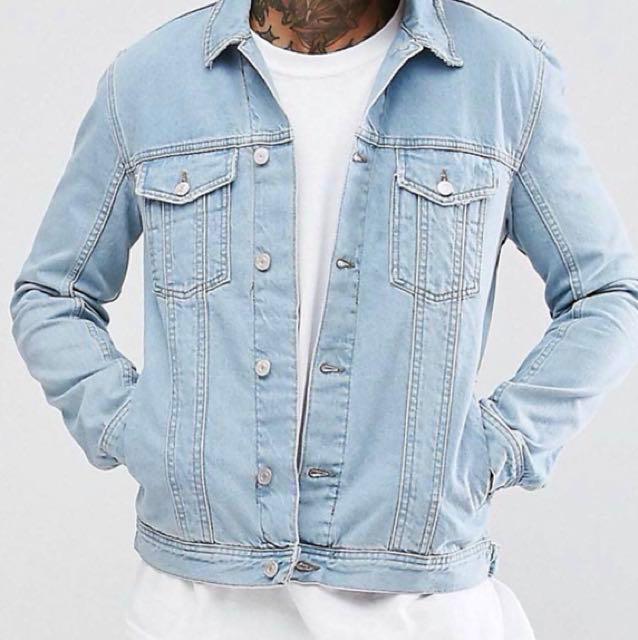 light blue distressed denim jacket