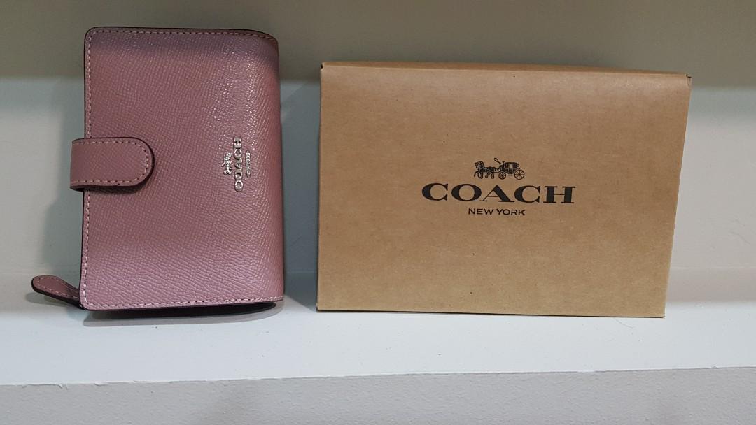 coach wallet dusty rose