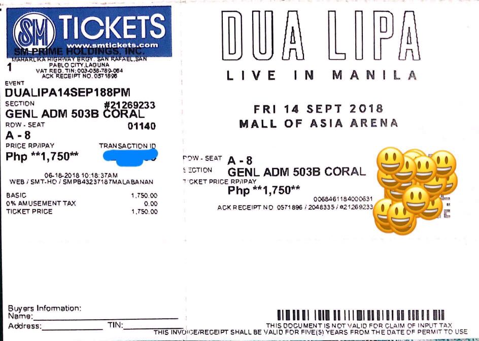 Dua Lipa Live In Manila, Tickets & Vouchers, Event Tickets on Carousell