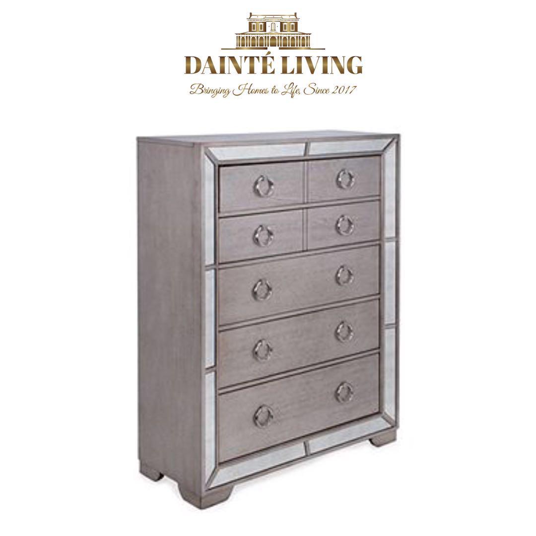 Eva Mirrored Tallboy Drawer Bespoke Furniture Shelves