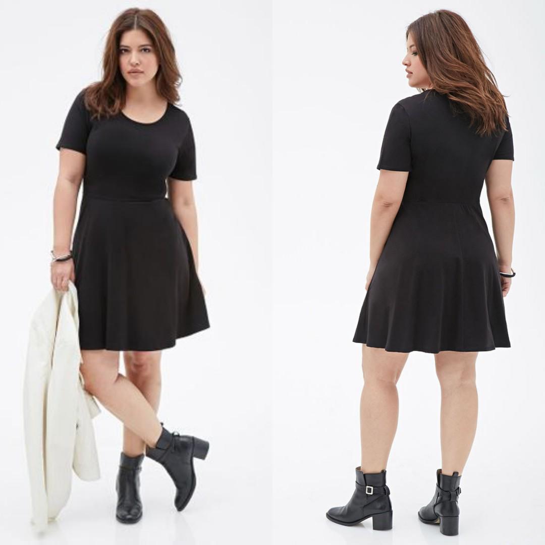 Forever 21 Plus size black skater dress Women s Fashion Dresses Sets Dresses on Carousell