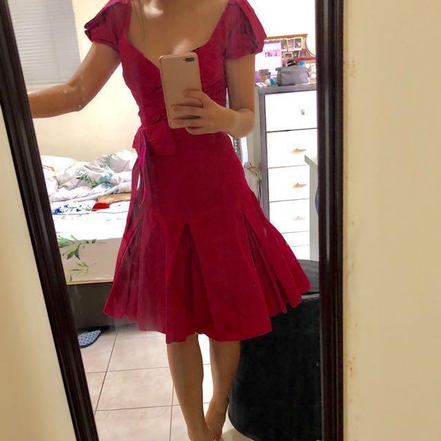 karen millen pink satin dress