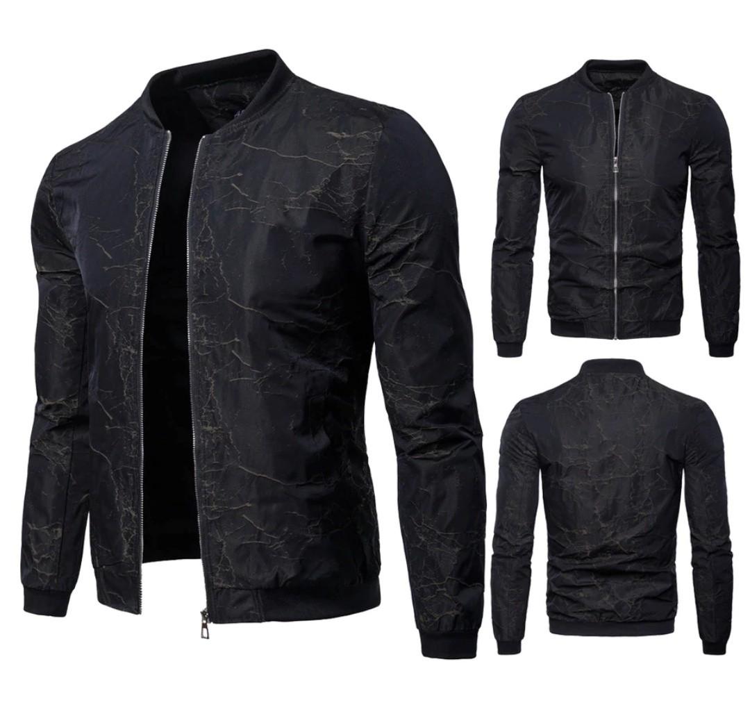 Men Jacket Outercoat Bike Black Zipper Casual Motorbikes