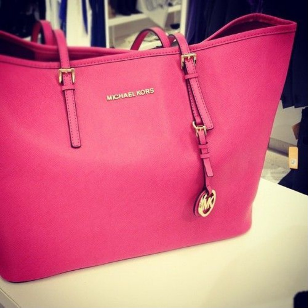 michael kors pink tote bag