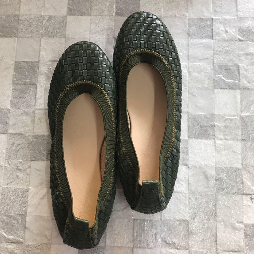 army green flats