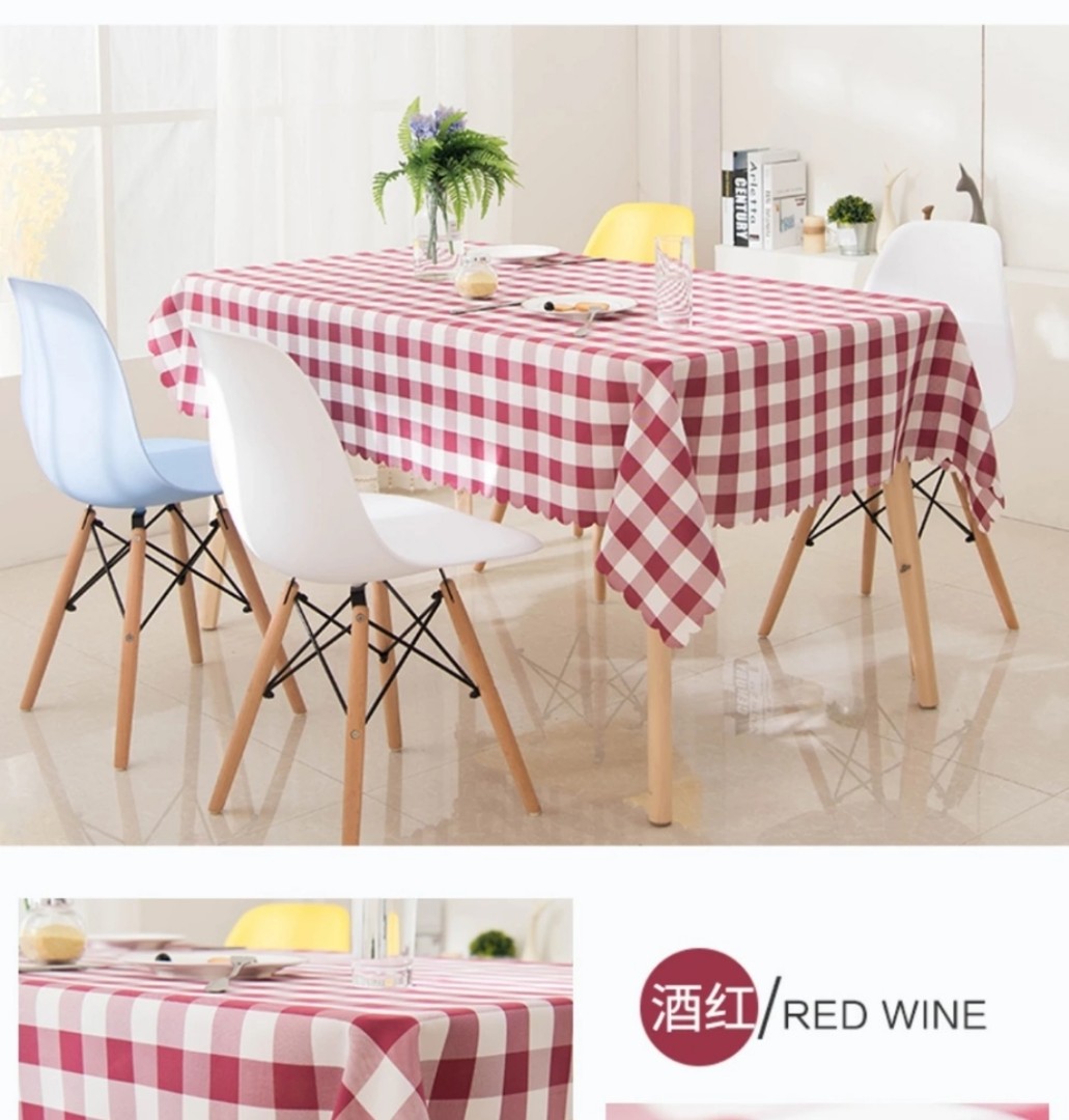Red Checkered Picnic Table Cloth Mat Furniture Tables Chairs On Carousell