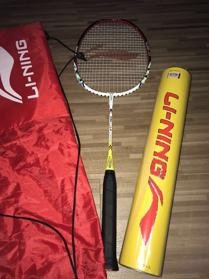 SET of LINING Badminton Racket + Shuttlecook (with cover bag), Sports ...