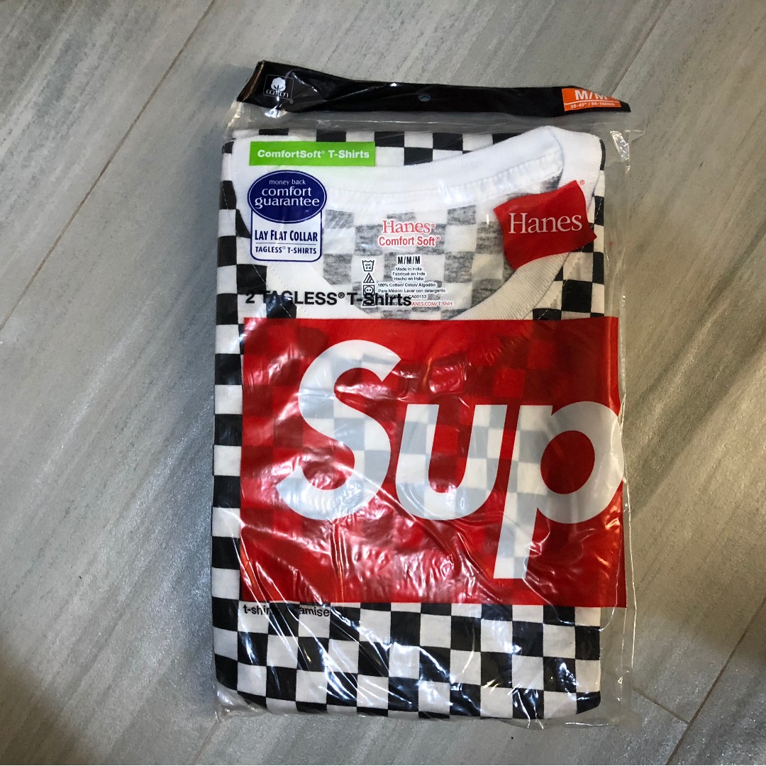 Supreme hanes online tagless tees checkered