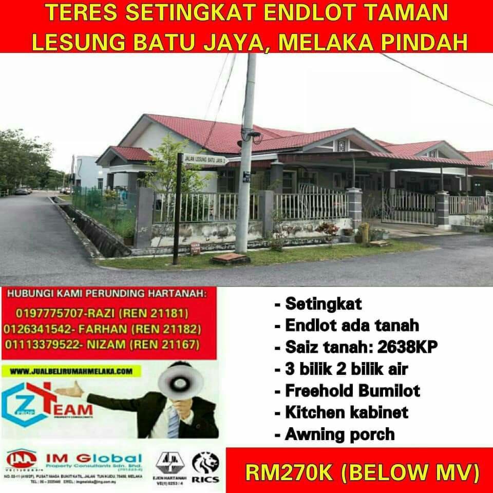 Teres Setingkat Taman Lesung Batu Jaya Melaka Pindah Melaka Endlot Dengan Tanah