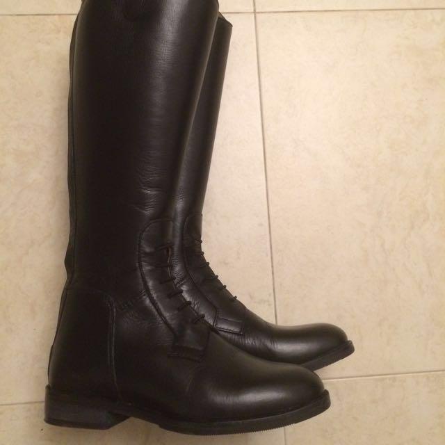 **NEW** Shires Norfolk Leather Long Riding Boots Size 5XW Short 