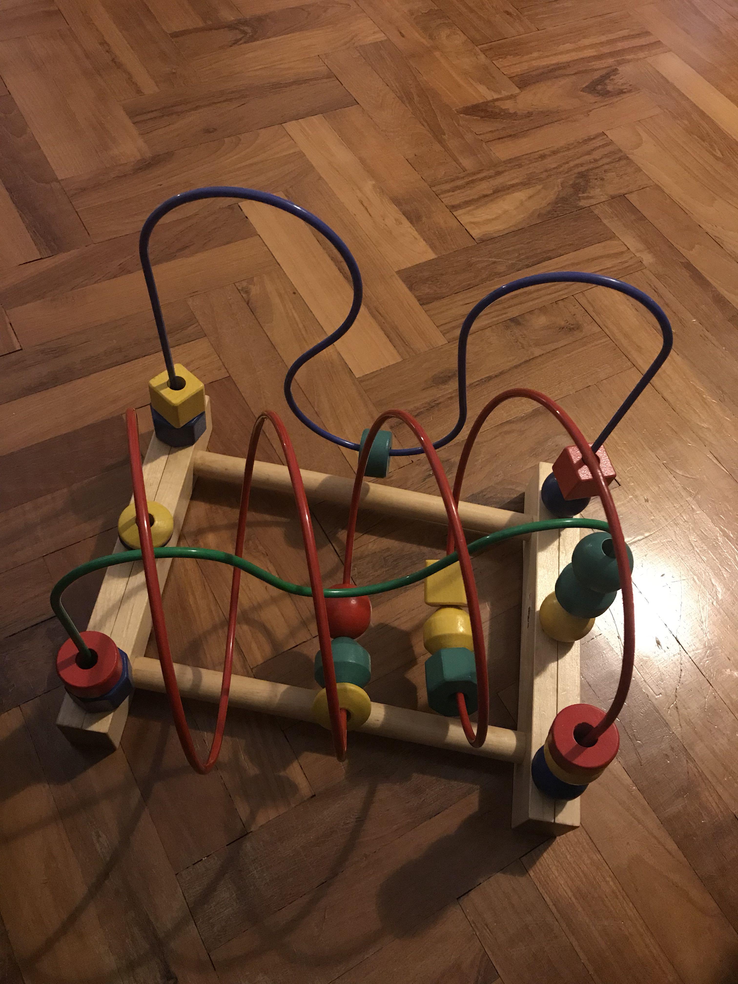 wooden wire bead maze