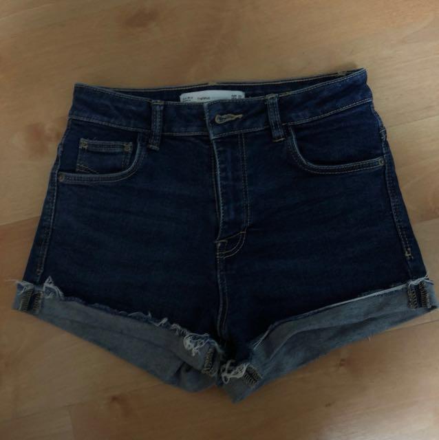 dark wash jean shorts