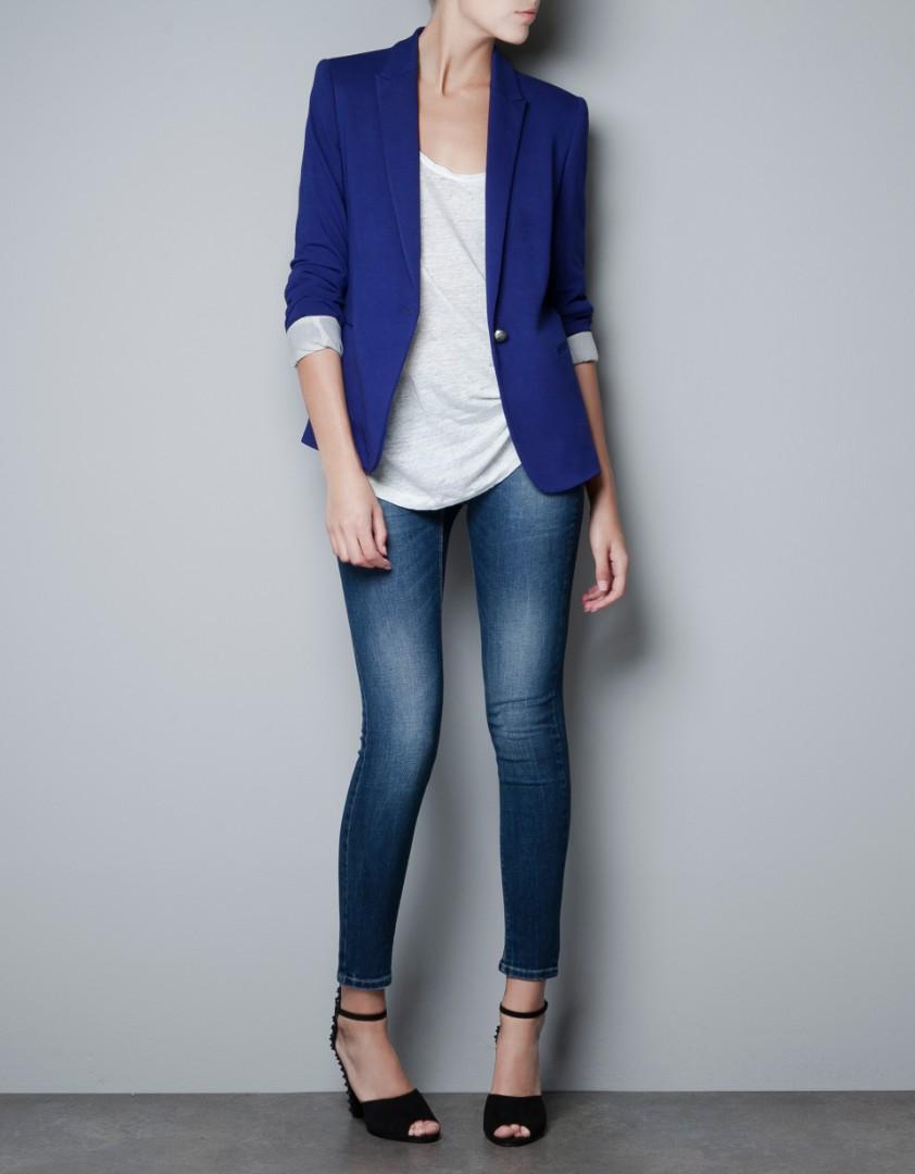 Zara Basic женский синий пиджак