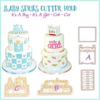 👶🏼 BABY BOY • GIRL SERIES CUTTER EMBOSSER MOLD [ It’s A Boy • It’s A Girl • Crib • Cot ] Baby Shower • Gender Reveal Party • Baptism