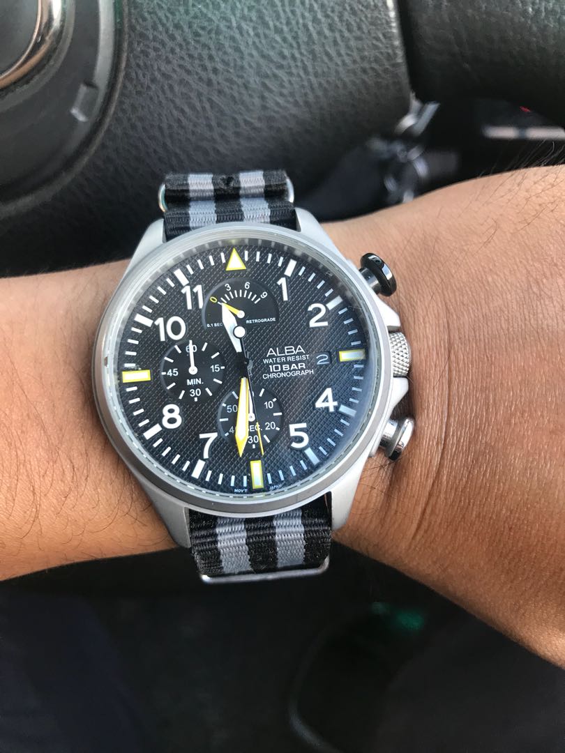 Alba 10 Bar Chronograph Men s Fashion Watches Accessories