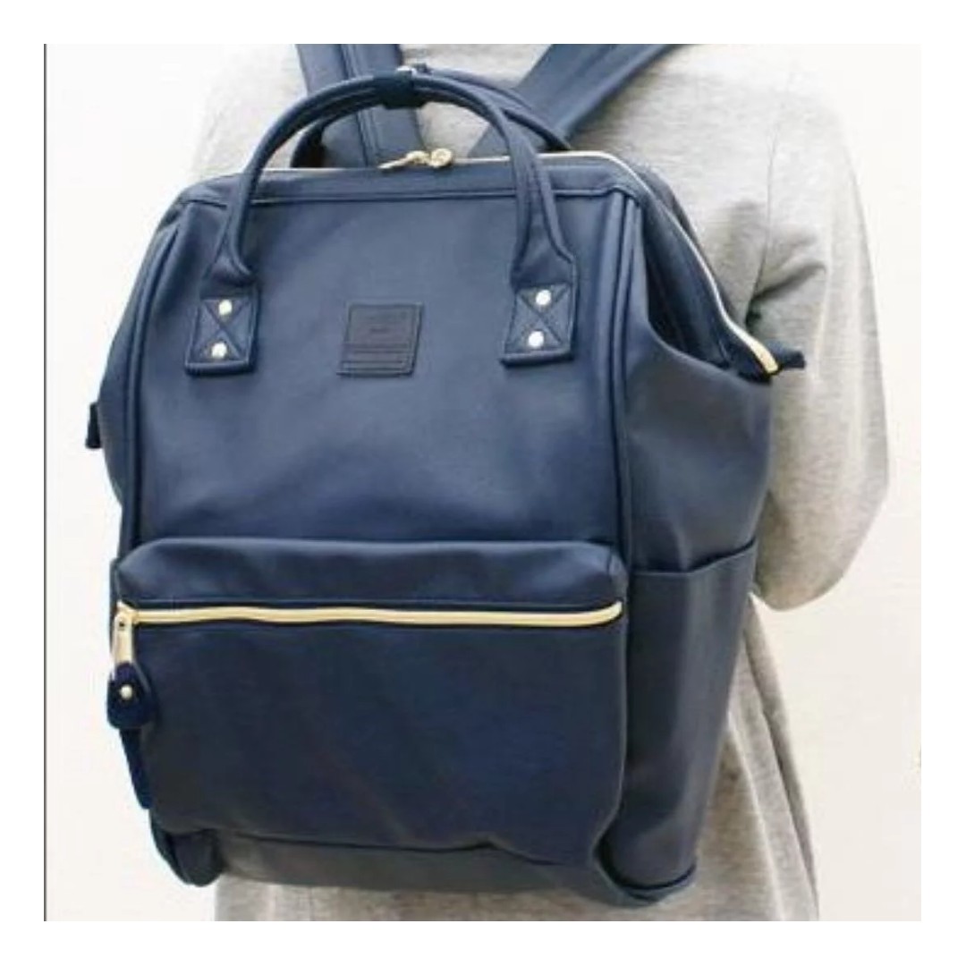 Anello navy blue leather top