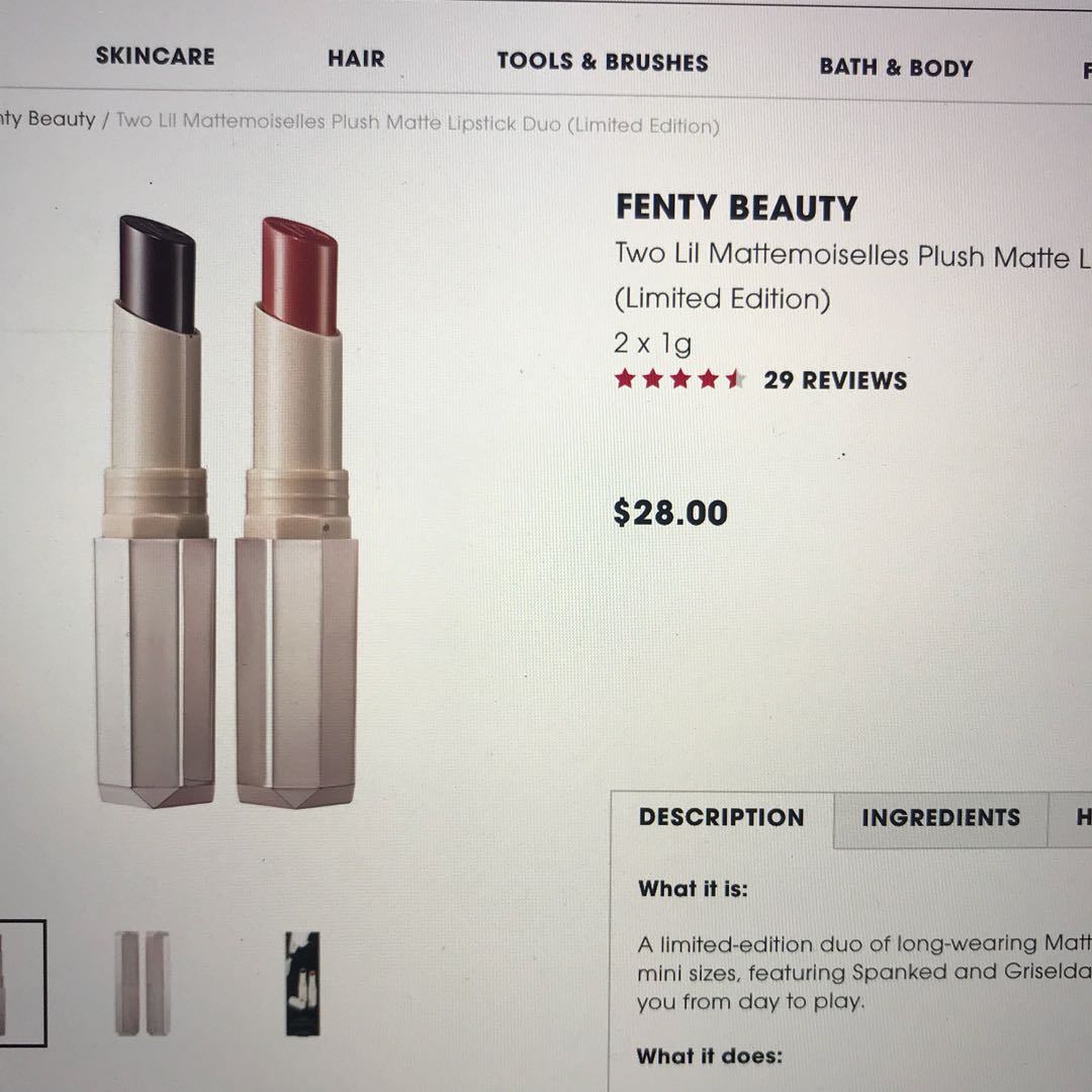 Fenty beauty two lil hotsell mattemoiselle