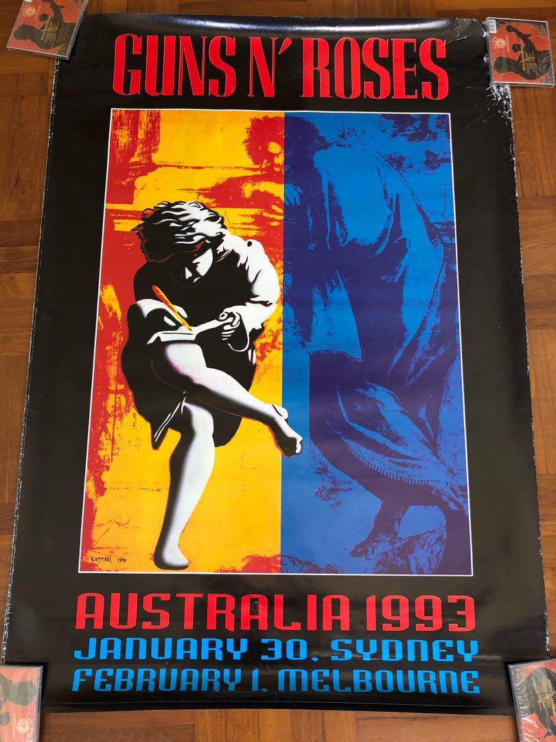 Guns N Roses Use Your Illusion Tour Giant Promo Poster Australia 1993 Jan 30 Sydney Feb 1 Melbourne Music Media Music Accessories On Carousell