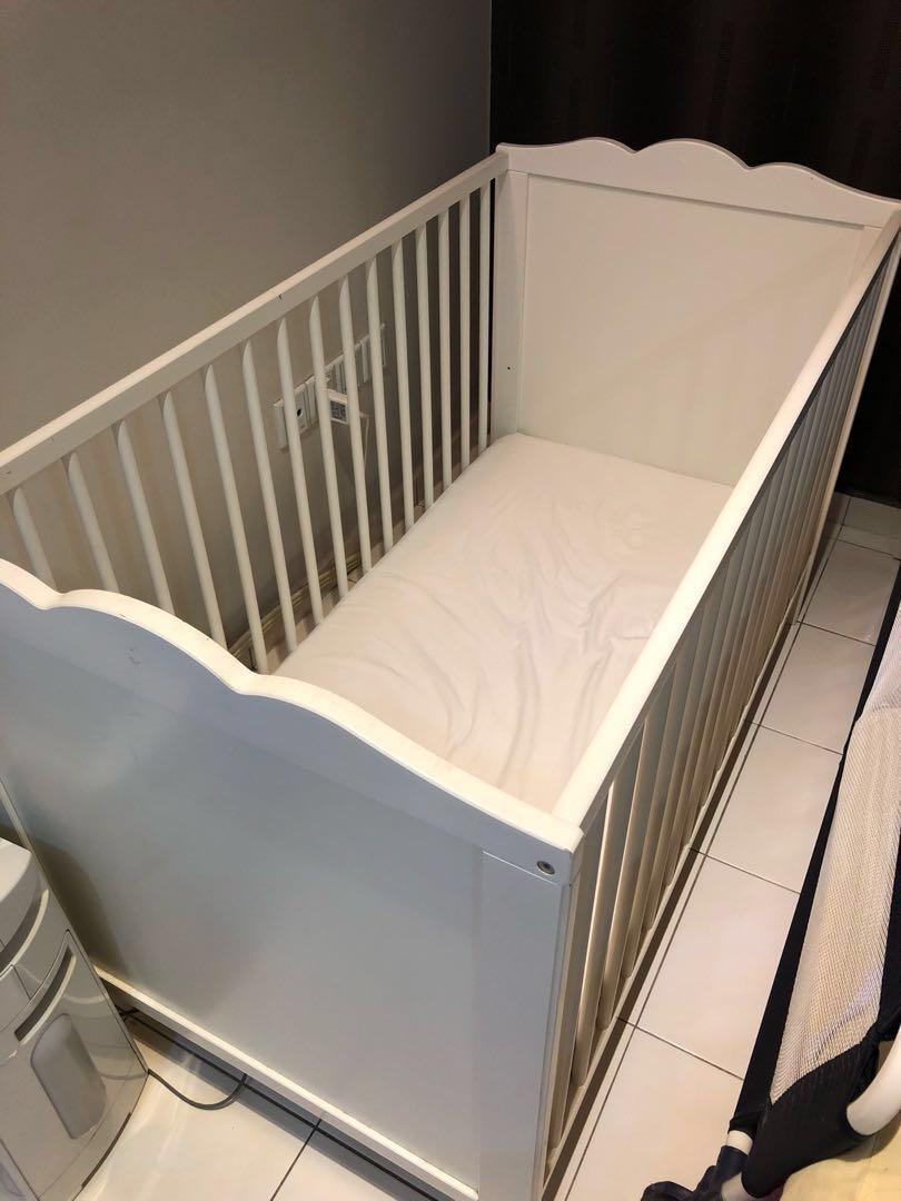 Ikea Baby Cot with Mattress, Babies & Kids, Baby Nursery & Kids