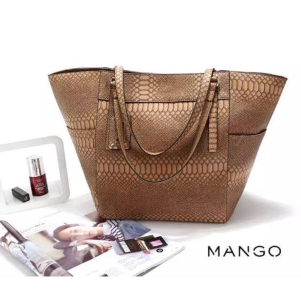 mango croc tote bag