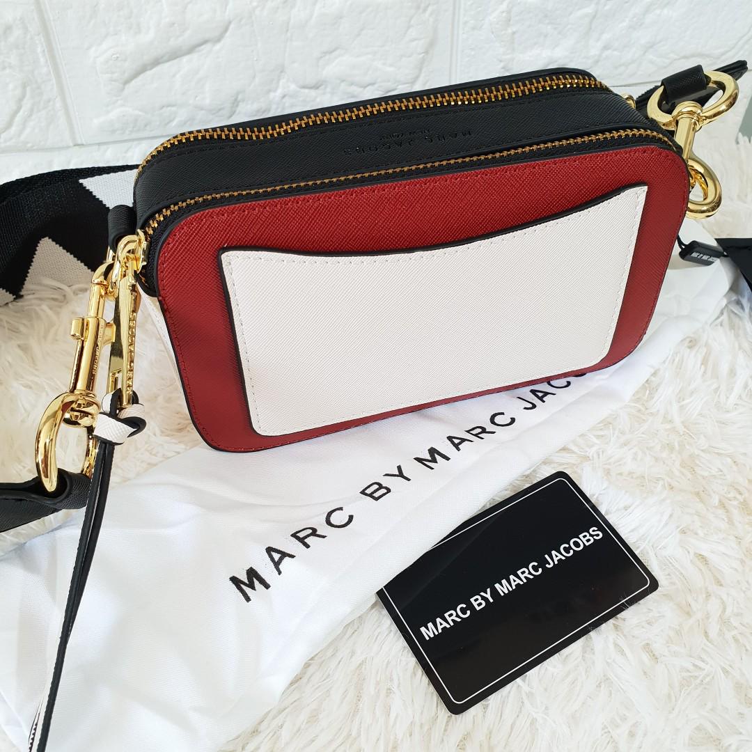 Marc Jacobs Red And White Small Snapshot Bag