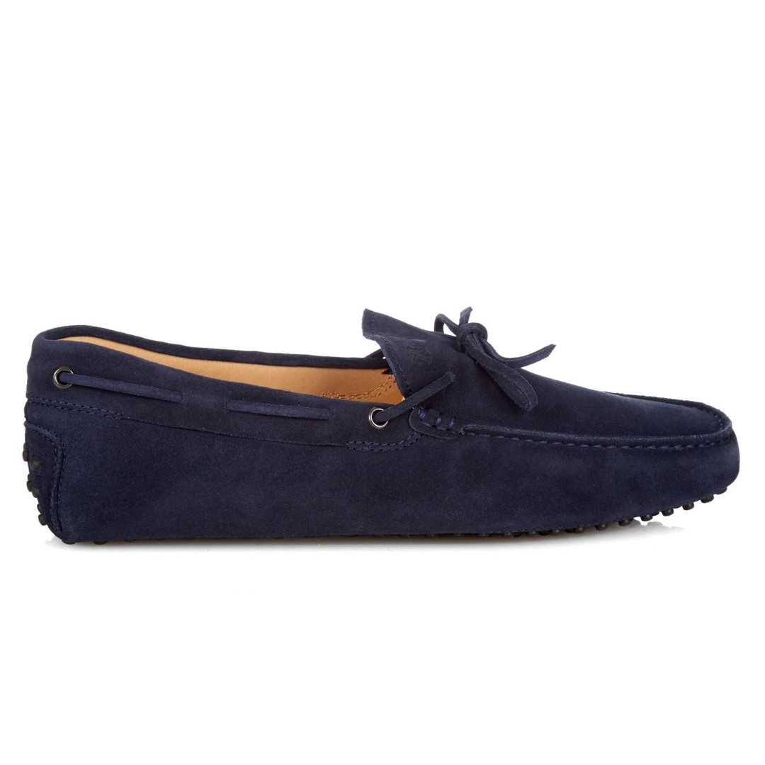 blue driving moccasin