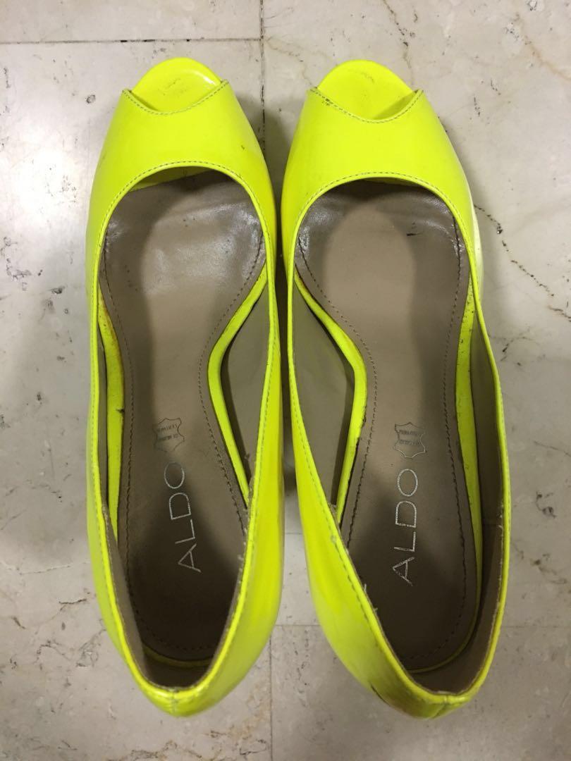 aldo neon green heels