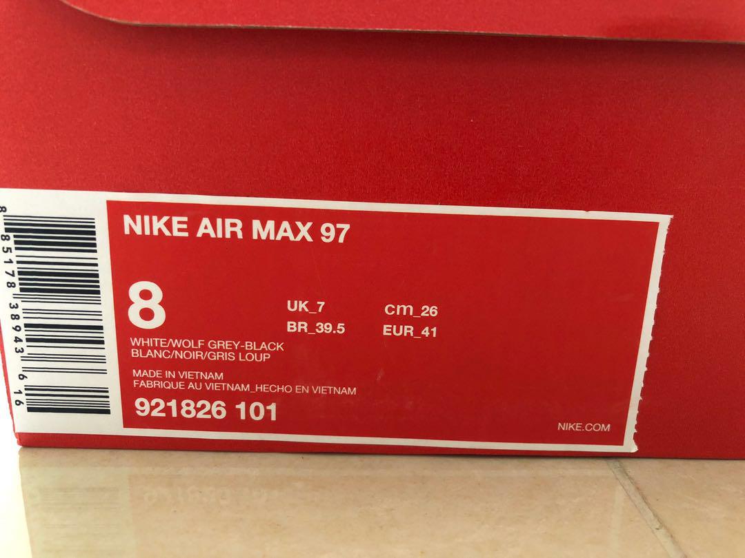 Nike Air Max 97 White Wolf Grey 921826 101 Bape Off-White Balenciaga Nbhd,  Men'S Fashion, Footwear, Sneakers On Carousell