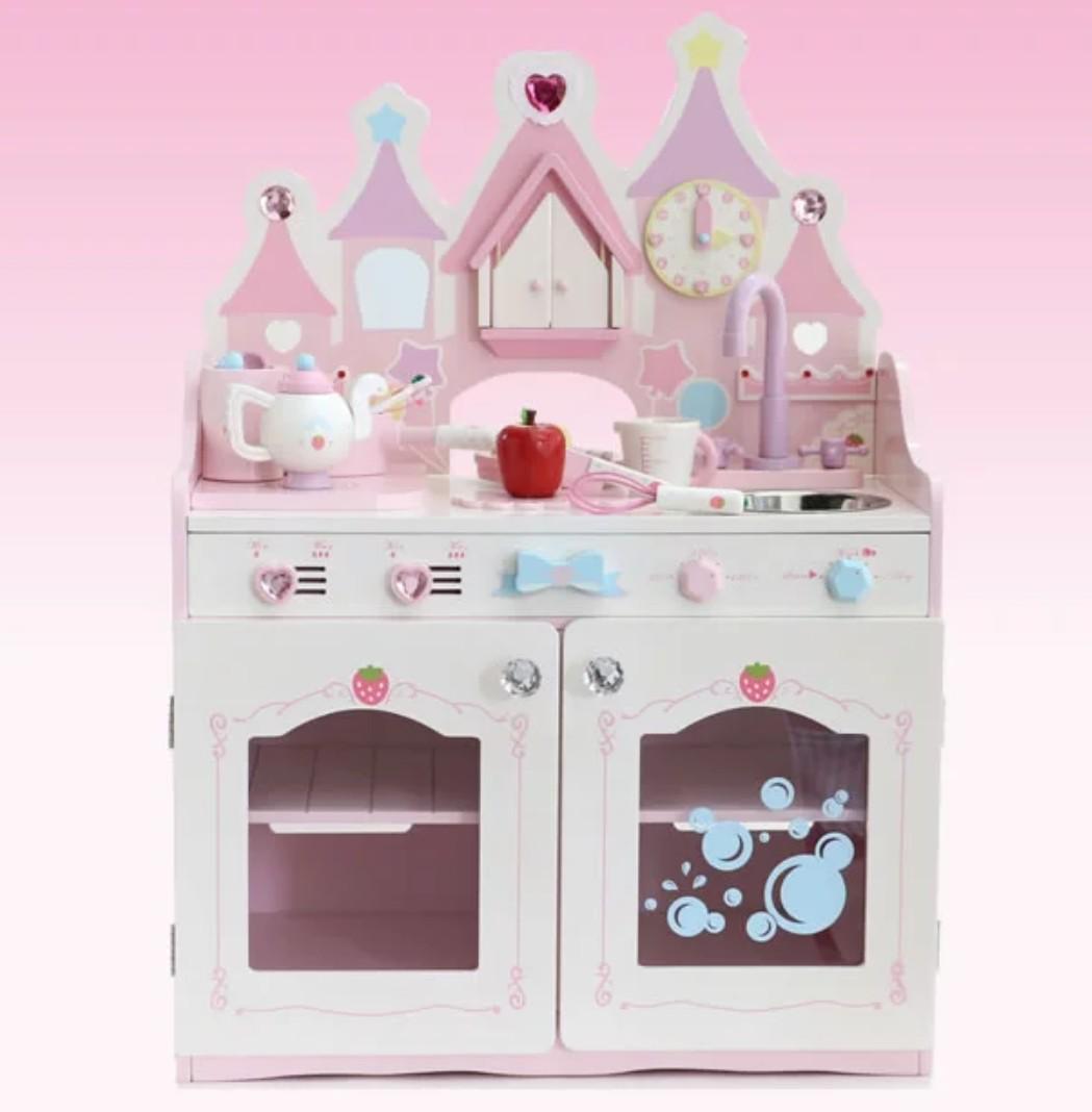 BN Wooden Princess Castle Palace Pink \u0026 