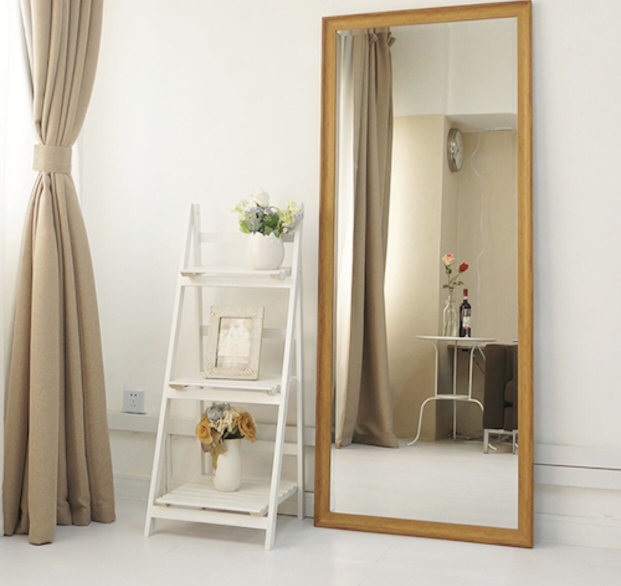 Rose gold floor mirror, Furniture, Home Decor, Others on Carousell