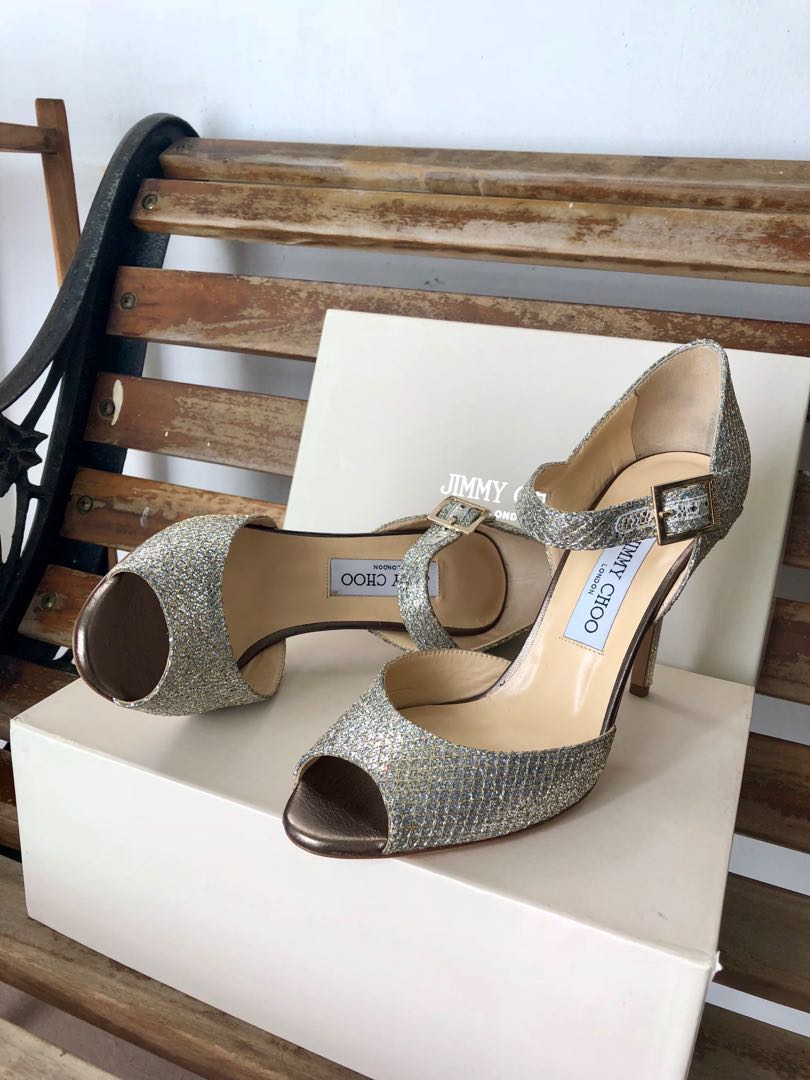 Silver gold lace Jimmy Choo heels Brand new in box Size 39