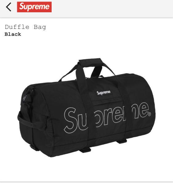 Supreme Supreme Duffle Bag (FW18) Black