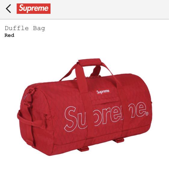 Supreme duffle in red released 2018, Men's Fashion, Bags, Sling Bags on  Carousell