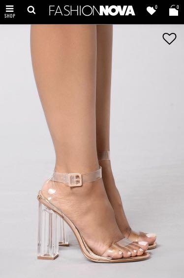 Gold glass heels sale