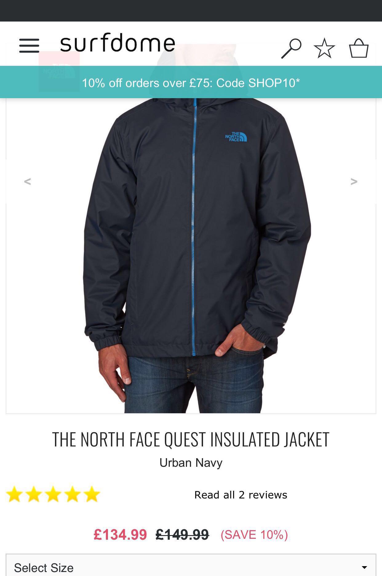 the north face 10 off