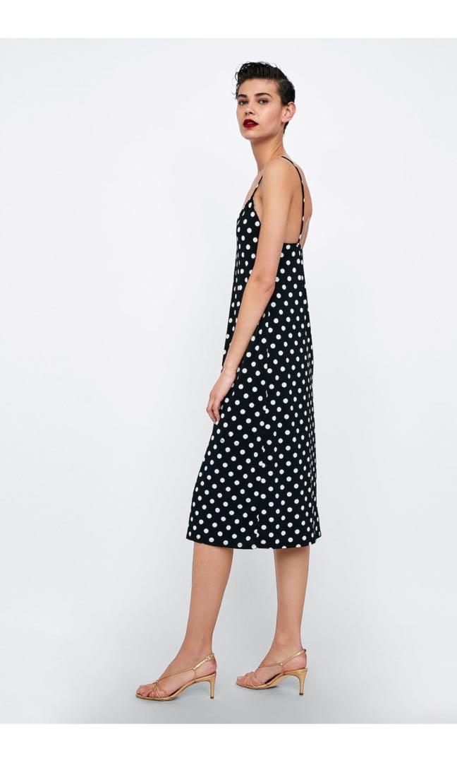 Zara Strappy Polka Dots Dress, Women's 