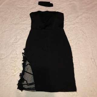 Lace beaded side tube dress