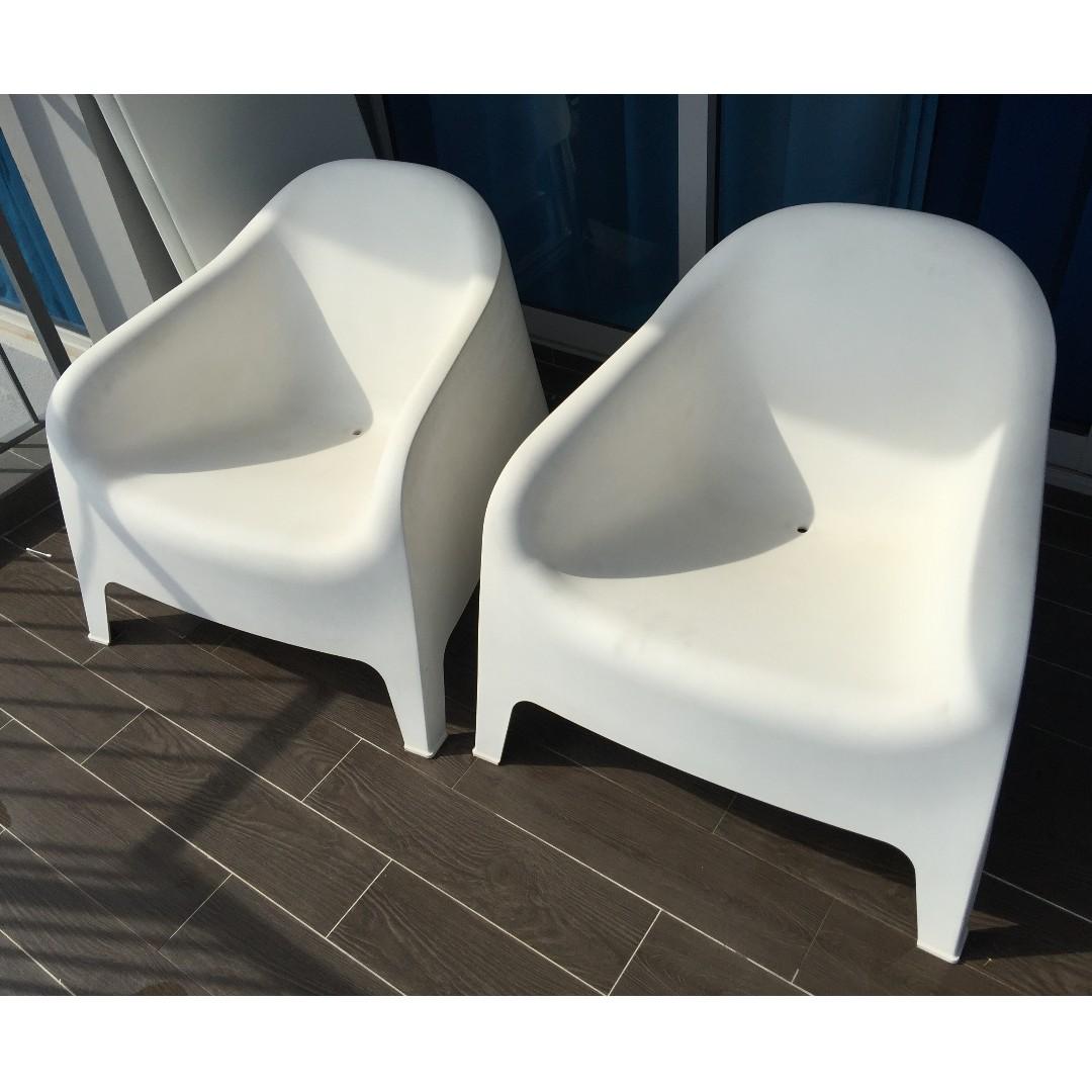 2 Ikea Skarpo Armchair Outdoor White Furniture Tables Chairs On Carousell