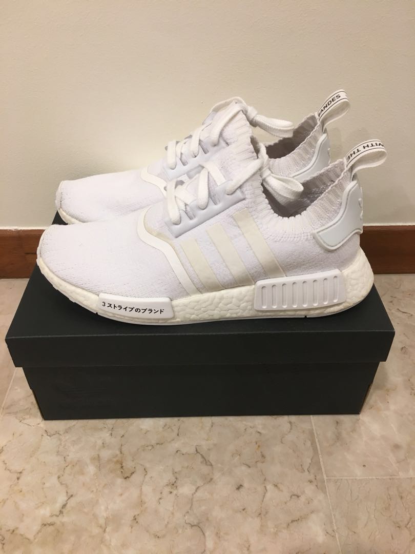 Adidas NMD R1 PK Japan Triple White Men s Fashion Footwear