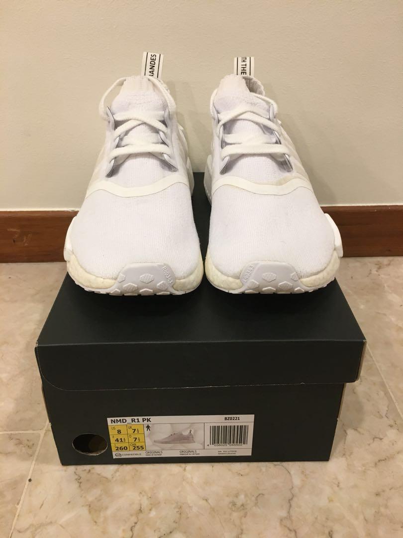 Adidas NMD R1 PK Japan Triple White, Men's Fashion, Footwear Adidas NMD R1 PK Japan Triple White, Men's Fashion, Footwear